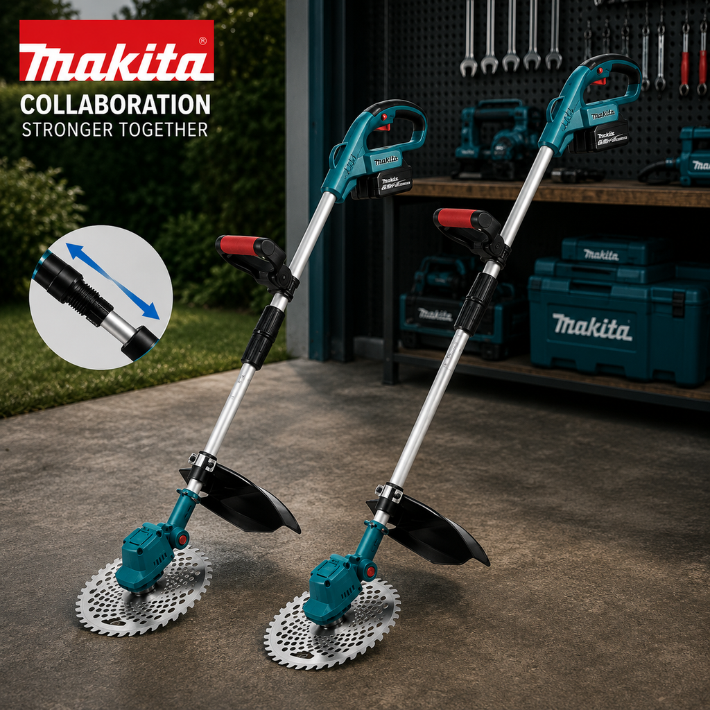 Makita Χορτοκοπτικό UR100DSAP x2 Μπαταρίες Τηλεσκοπικό Με Δίσκο Και Φτερά