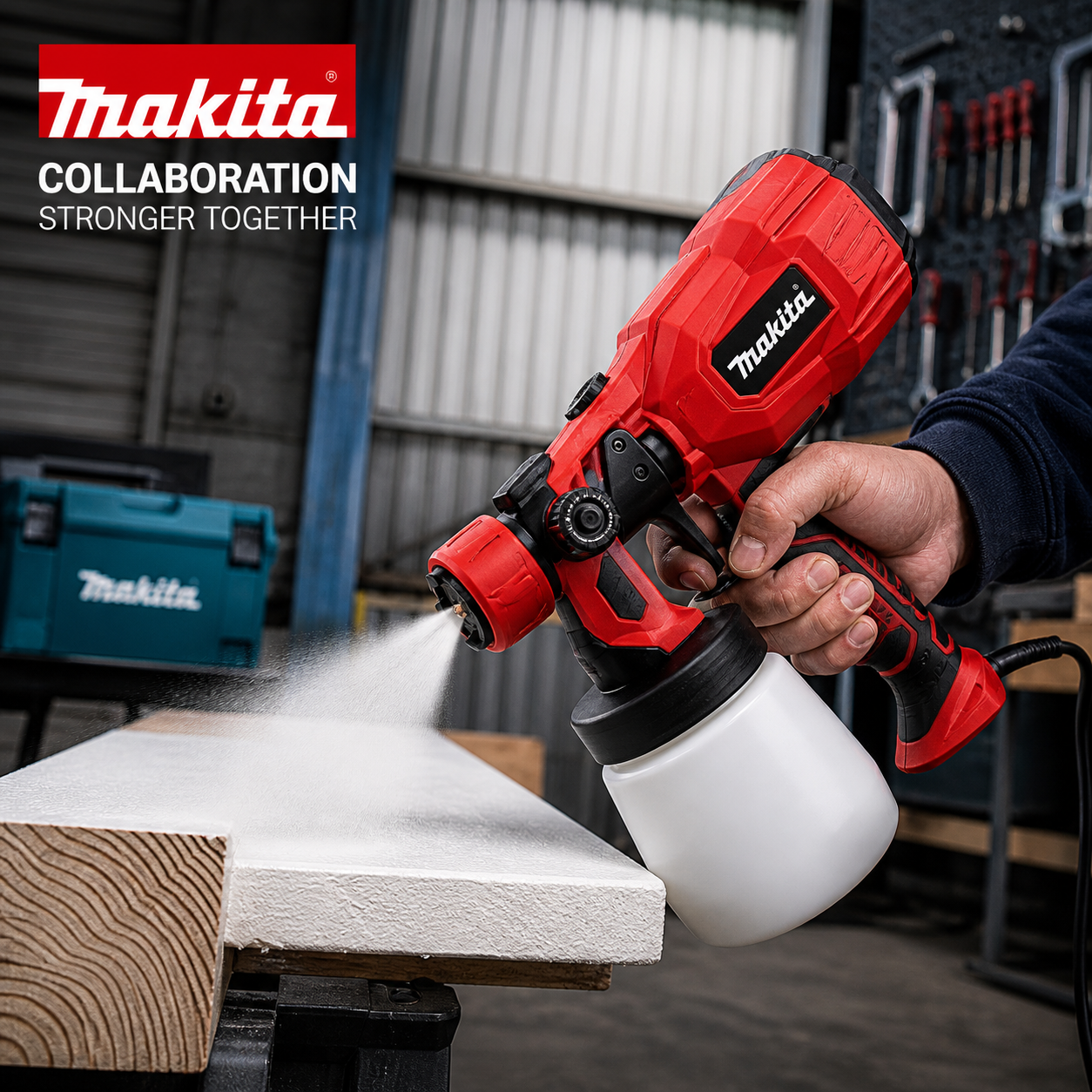 Makita Ηλεκτρικό Πιστόλι Βαφής 1000W Με Δοχείο 1lt & Ρυθμιζόμενο Ψεκασμό