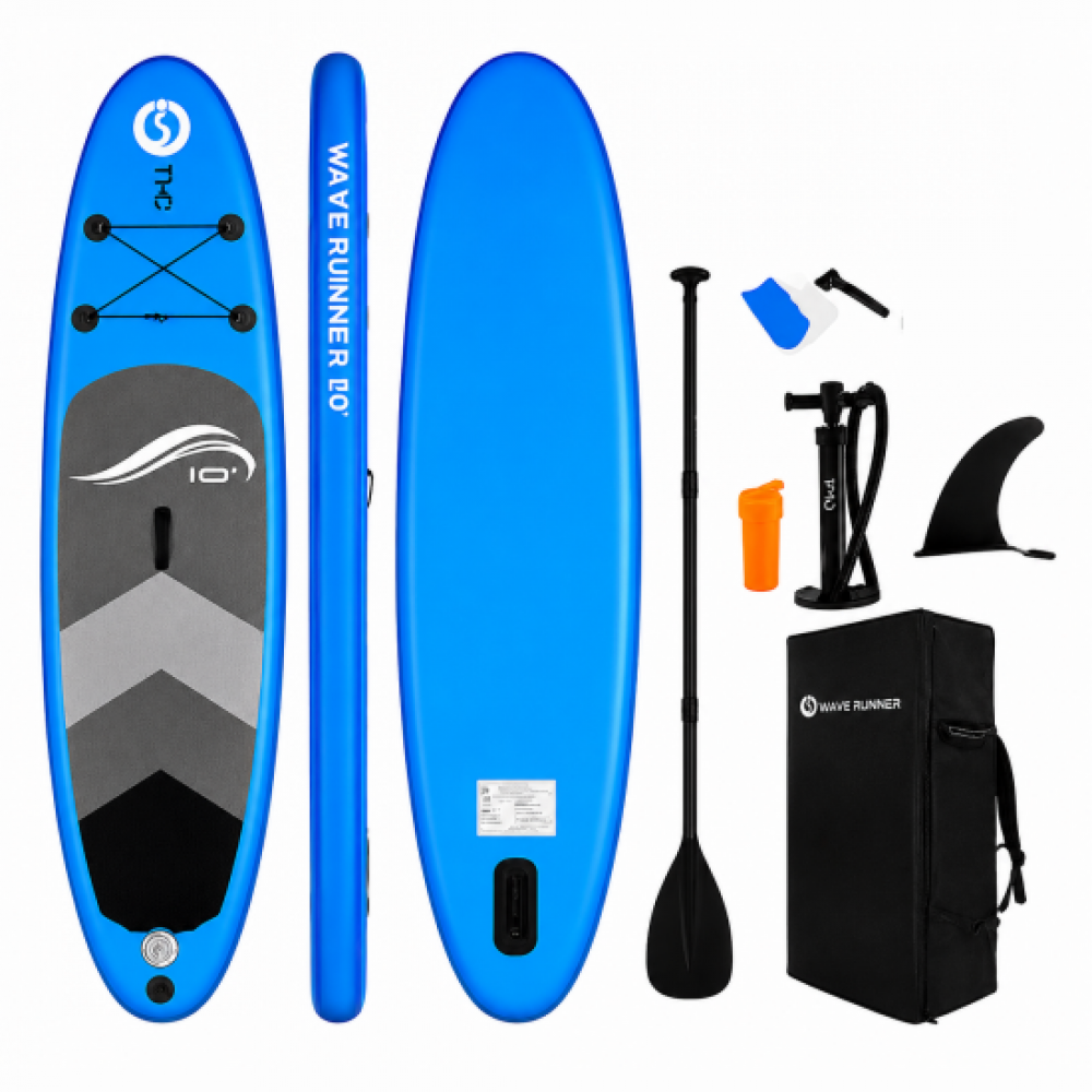 Σανίδα SUP WAVE RUNNER Φουσκωτή Με Κουπί Αξεσουάρ Και Σακίδιο Μεταφοράς 310X76X15CM